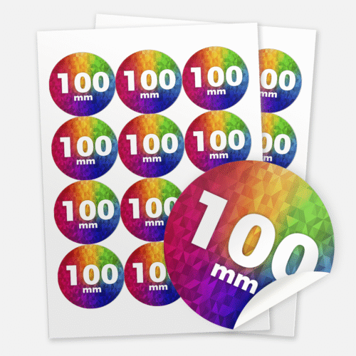 Naklejki okrągłe papierowe z logo fi 100 mm